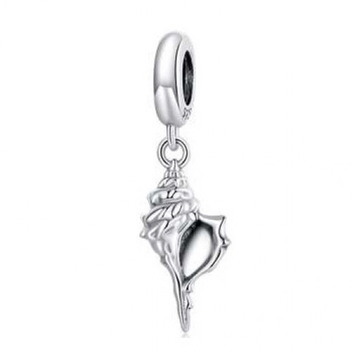 Strieborný prívesok korálik na náramok lastúra