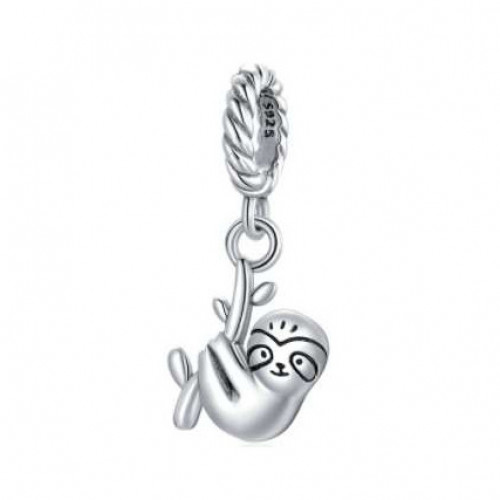 Strieborný prívesok korálek na náramok leňochod