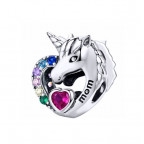 Strieborný prívesok korálek na náramok jednorožec