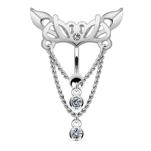 Piercing do pupku s ozdobným štítom