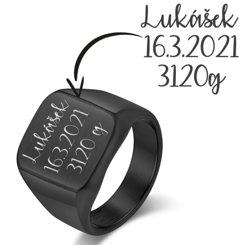 Personalizovaný oceľový prsteň