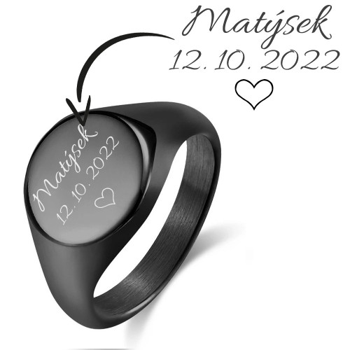 Personalizovaný oceľový prsteň