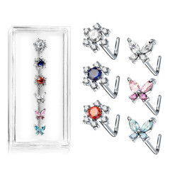 Súprava 6tich piercingov do nosa