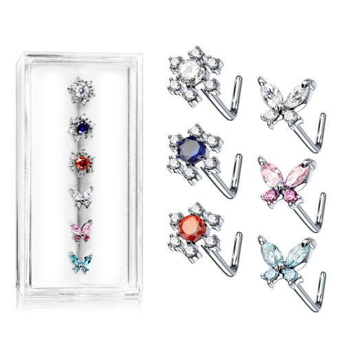 Súprava 6tich piercingov do nosa