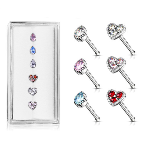Súprava 6tich piercingov do nosa