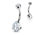 Piercing do pupku - banánik so zirkónmi