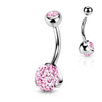Piercing do pupku - banánik so zirkónmi