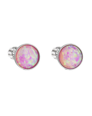 Strieborné skrutkovacie náušnice s opálmi, Rose