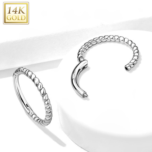 Zlatý piercing - segment kruh, 1,2 x 7 mm, Au 585/1000