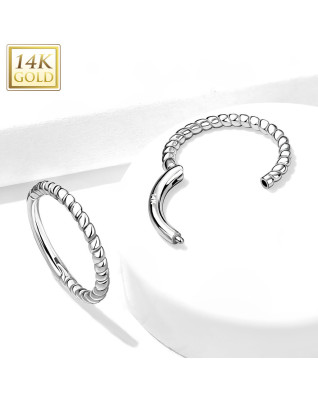 Zlatý piercing - segment kruh, 1,2 x 10 mm, Au 585/1000