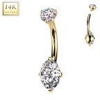 Zlatý piercing do pupku, Au 585/1000