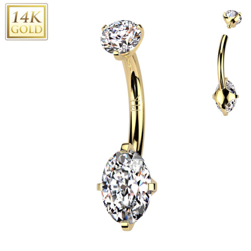 Zlatý piercing do pupku, Au 585/1000