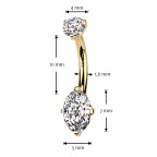 Zlatý piercing do pupku, Au 585/1000