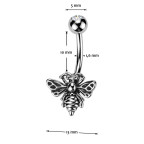 Piercing do pupku včielka