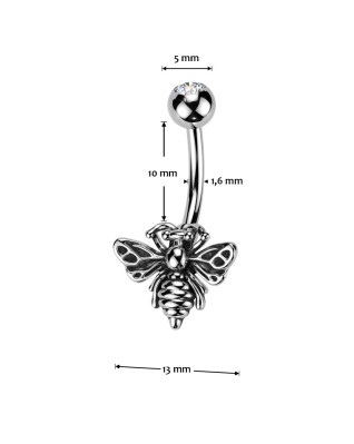 Piercing do pupku včielka