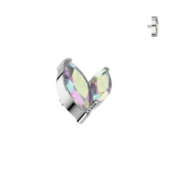 Náhradná ozdoba k dermálu / labrete TITAN, závit 1,2 mm, dúhová farba