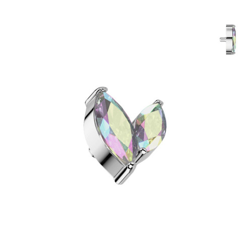 Náhradná ozdoba k dermálu / labrete TITAN, závit 1,2 mm, dúhová farba