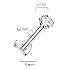 Piercing do brady TITAN, číry kameň