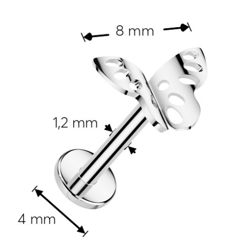 Piercing do brady motýľ