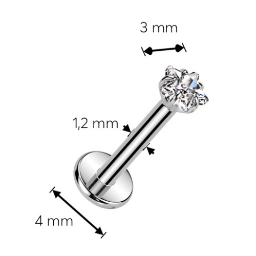 Piercing do brady - labreta titán hviezda