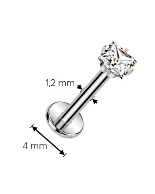 Piercing do brady - labreta titán štvorec