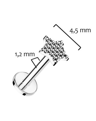 Piercing do brady - labreta TITAN, 1,2 x 8 mm