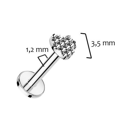 Piercing do brady - labreta TITAN, 1,2 x 8 mm