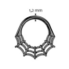 Čierny segment kruh pavučina - helix / cartilage / tragus piercing TITAN