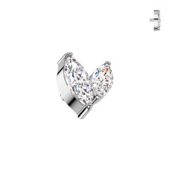 Náhradná ozdoba k dermálu / labrete TITAN, závit 1,2 mm, číra farba