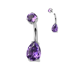 Piercing do pupku - TITAN, Ametyst