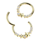 Pozlátený oceľový piercing - segment kruh