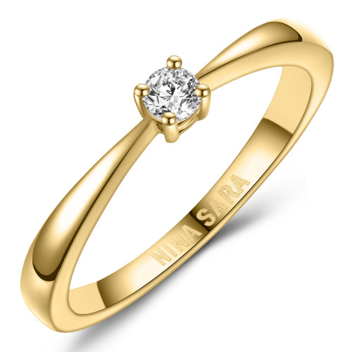 Zlatý zásnubný prsteň s diamantom