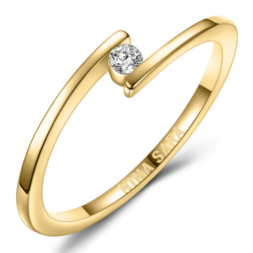 Zlatý zásnubný prsteň s diamantom