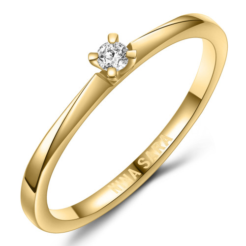 Zlatý zásnubný prsteň s diamantom