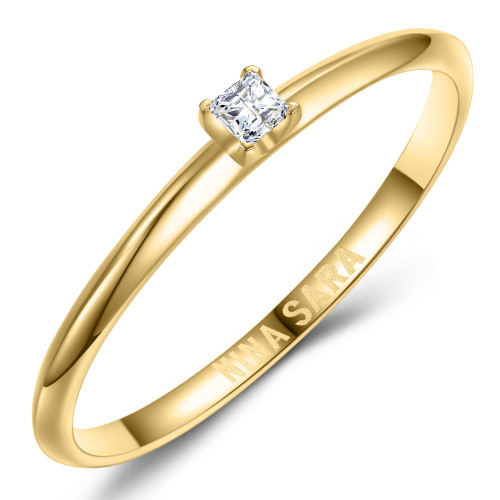 Zlatý zásnubný prsteň s diamantom