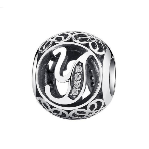 Strieborný prívesok korálek písmeno Y