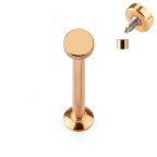Zlatý piercing do brady - labreta 1,2 x 6 mm, koliesko 3 mm