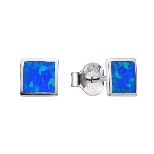 Strieborné náušnice s modrým opálom
