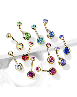 Pozlátený piercing do pupka - banán