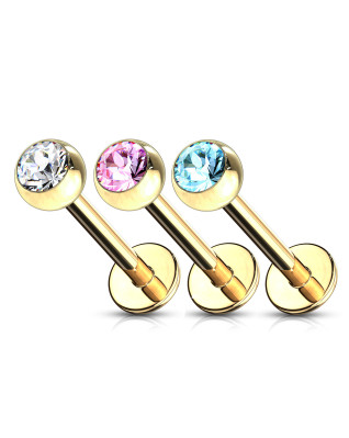 Pozlátený piercing do brady - labreta