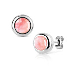 Ocelové náušnice Watermelone Quartz 6mm