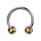 Piercing - podkova - farebné prúžky