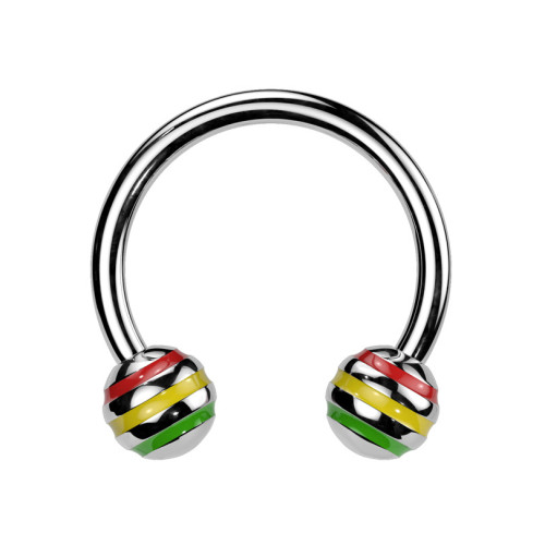 Piercing - podkova - farebné prúžky