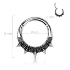 Segment kruh s hrotmi - helix / cartilage / tragus piercing 1,2 x 8 mm