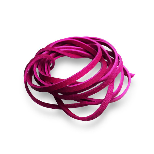 Rezaná kožená šnúrka tm. ružová, hr. 2 mm, dĺžka 100 cm