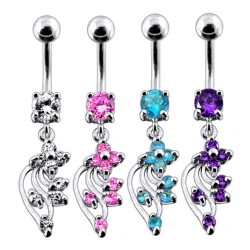 Strieborný piercing do pupka