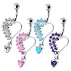 Strieborný piercing do pupku - srdiečko