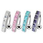 Strieborný piercing do pupku so štítom - obrátený