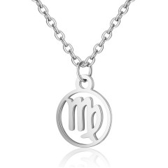 Oceľová retiazka s príveskom znamenia panna