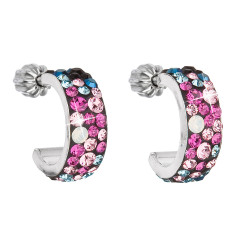 Strieborné náušnice kruhy s kryštálmi Crystals from Swarovski®, Galaxy